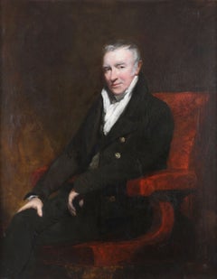 18th Century Antique Framed Oil Painting. A portrait of a Man by Joseph Wright