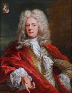 Antique 18th Century portrait painting of The Marquis des Reaulx by Largilliere