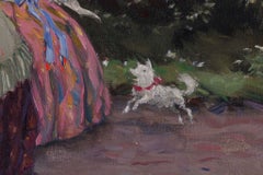 Antique oil on canvas tavern and fete scene. Signed