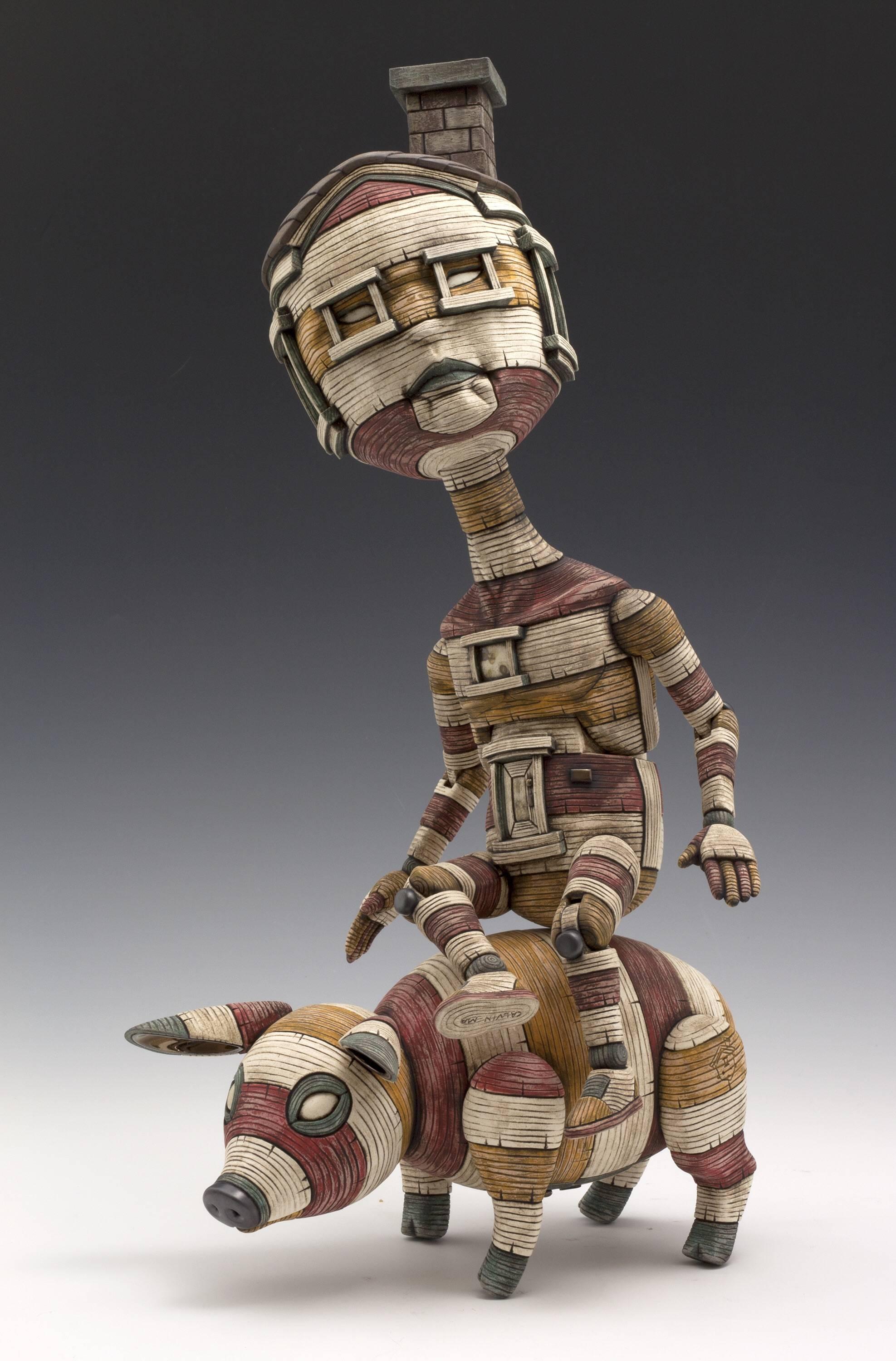 Calvin Ma Abstract Sculpture - PIGGYBACK