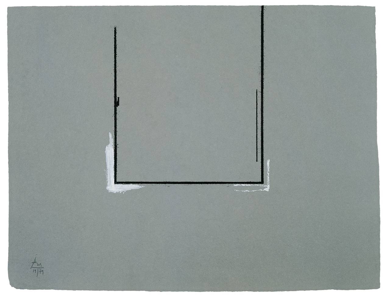 Gray Open with White Paint - Print by Robert Motherwell