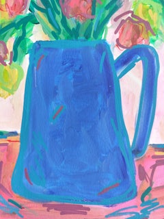 "Fiori gioiosi" - Dipinto floreale contemporaneo in stile espressionista astratto