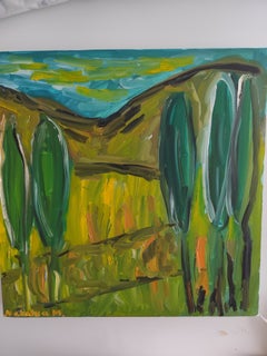 "Provençal Summer"  Contemporary expressionist french landscape oil painting