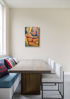 "Shared Joy" Contemporary figurative expressionist oil painting of two women
