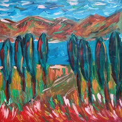 "Provence serenity" Contemporary impressionist french nature acrylic painting