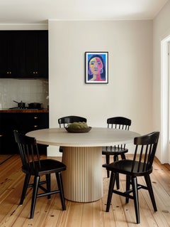 "Courageous beauty" Contemporary figurative woman's portrait painting on paper
