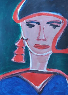 "Radiant soul" Contemporary figurative woman's portrait painting on paper