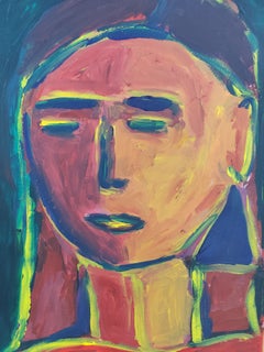 "Lei porta la luce" – Ritratto figurativo contemporaneo di una donna su carta