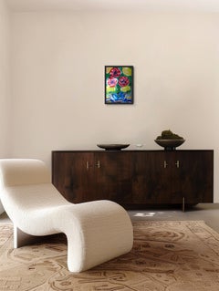 "Garden glow" Contemporary expressionist floral still life acrylic painting