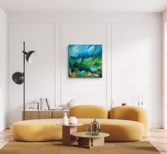 "Serenity in chaos" Large contemporary abstract expressionist nature painting
