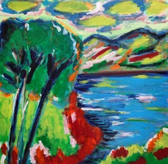 "La mia dolce Provenza" – Dipinto astratto impressionista francese raffigurante un paesaggio naturale