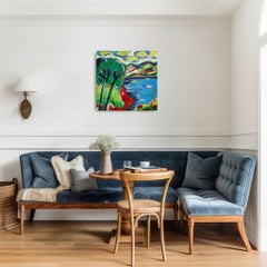 "La mia dolce Provenza" – Dipinto astratto impressionista francese raffigurante un paesaggio naturale