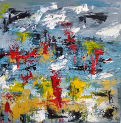 „Gemalte Emotion“ – Zeitgenössisches abstrakt-expressionistisches Acrylgemälde auf Leinwand
