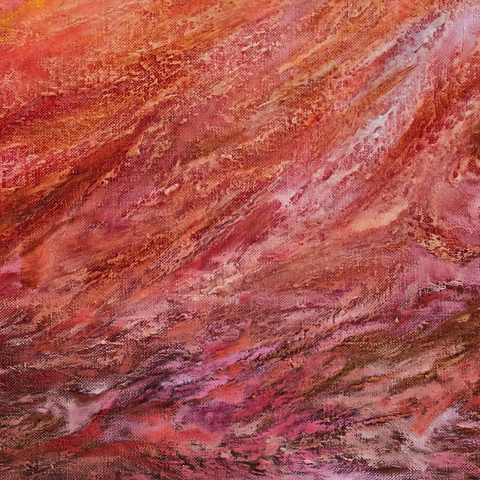 Oriens - Pink Abstract Painting by Ruggero Vanni