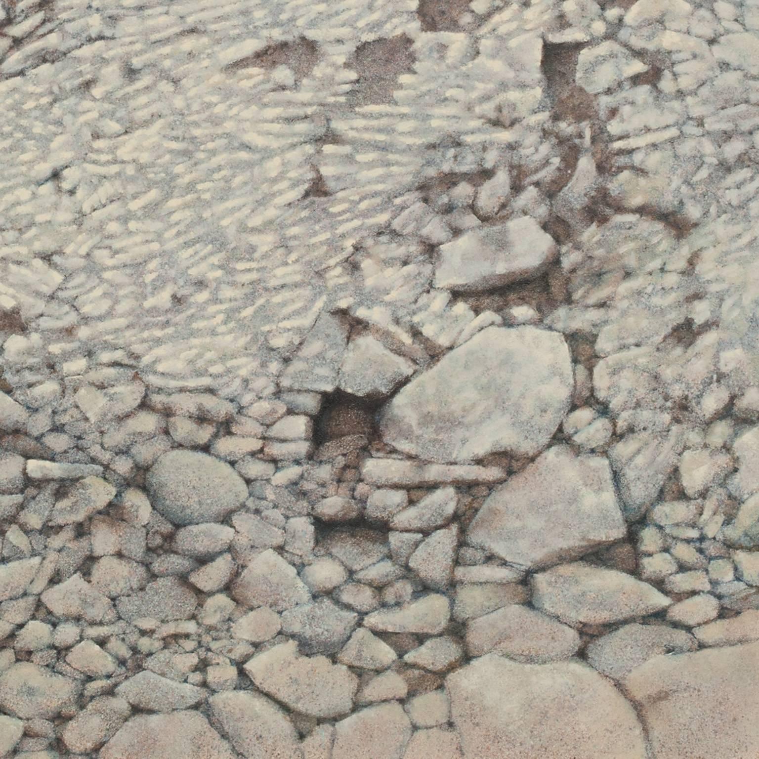 Vecchio muro di Aroniadika - Landscape Painting Beige di George Tzannes