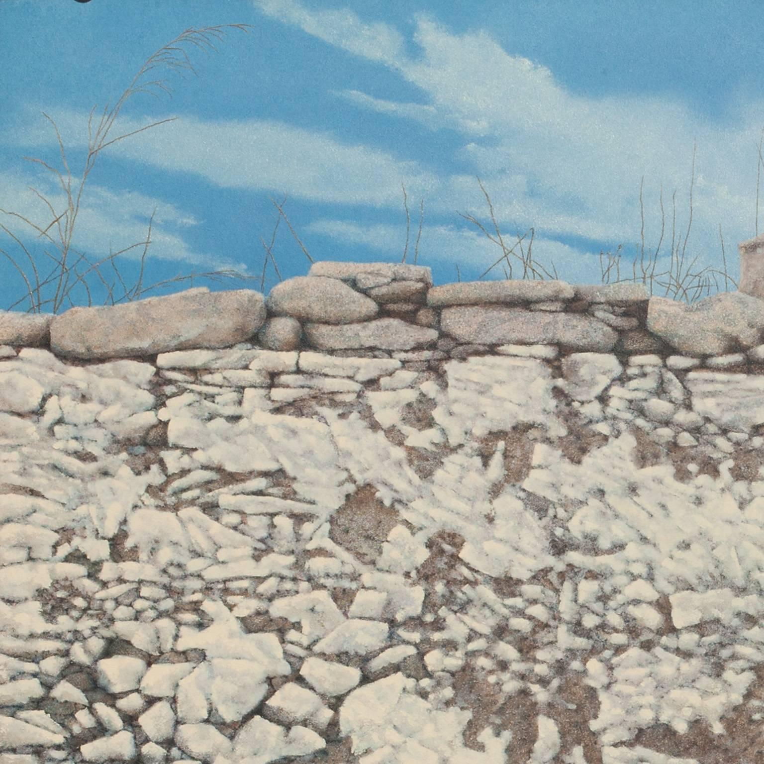 Old Wall in Aroniadika - Painting by George Tzannes