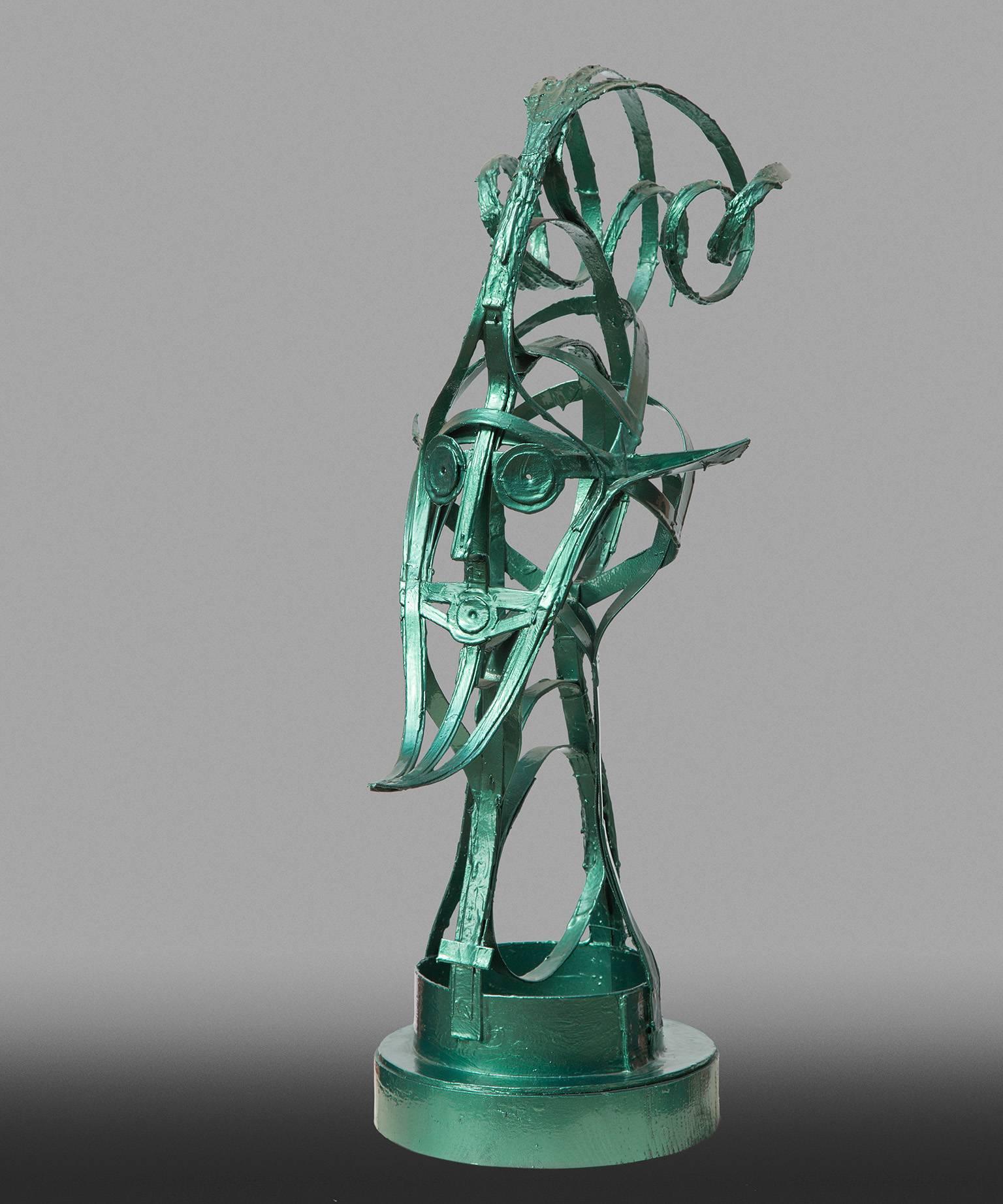 Angelo Canevari Figurative Sculpture – Assyrischer König - Surrealistische Büste eines Königs aus Harz und Metall