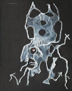 Old Pope - Surrealist, Drawing Made With Plastic, Modern Italian Art, Multimedia