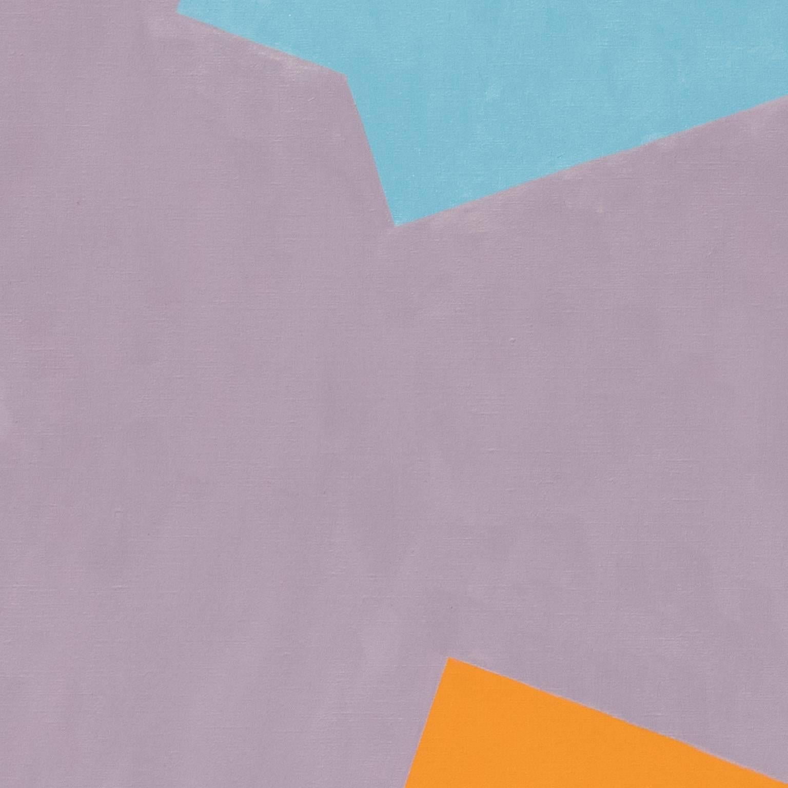 Martin Canin's Summer Fling is a 60 x 78 inch horizontal color-field oil painting from 1983. Color is freed from objective context and becomes the subject in itself.  The main color is a light purple field, with orange, green and blue rectangles