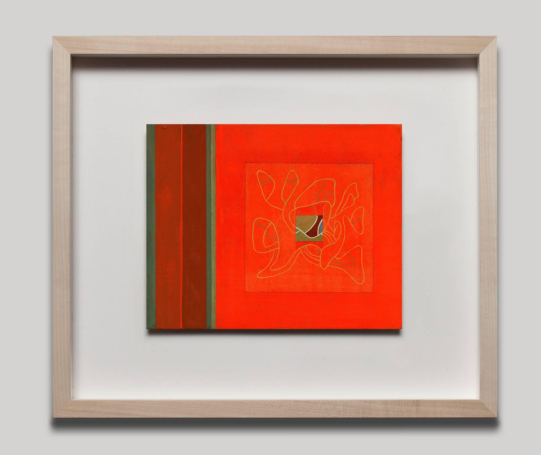 Enigma in Red and Green - Small Egg Tempera Miniature Painting 1