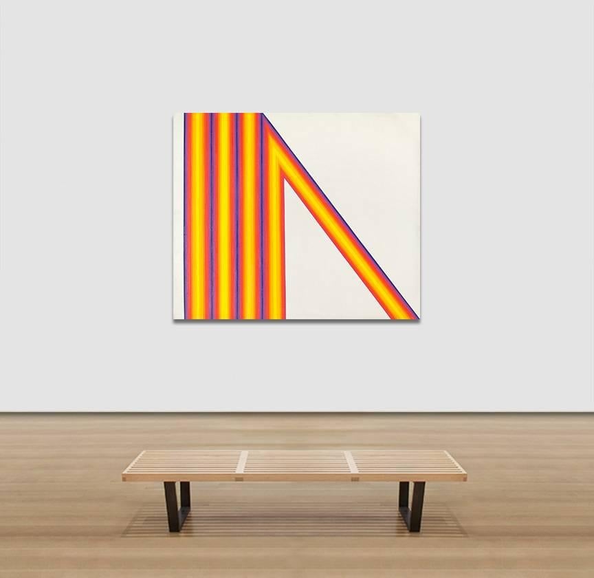 Untitled - Yellow, Orange, and Purple Geometric Color Field Painting 1