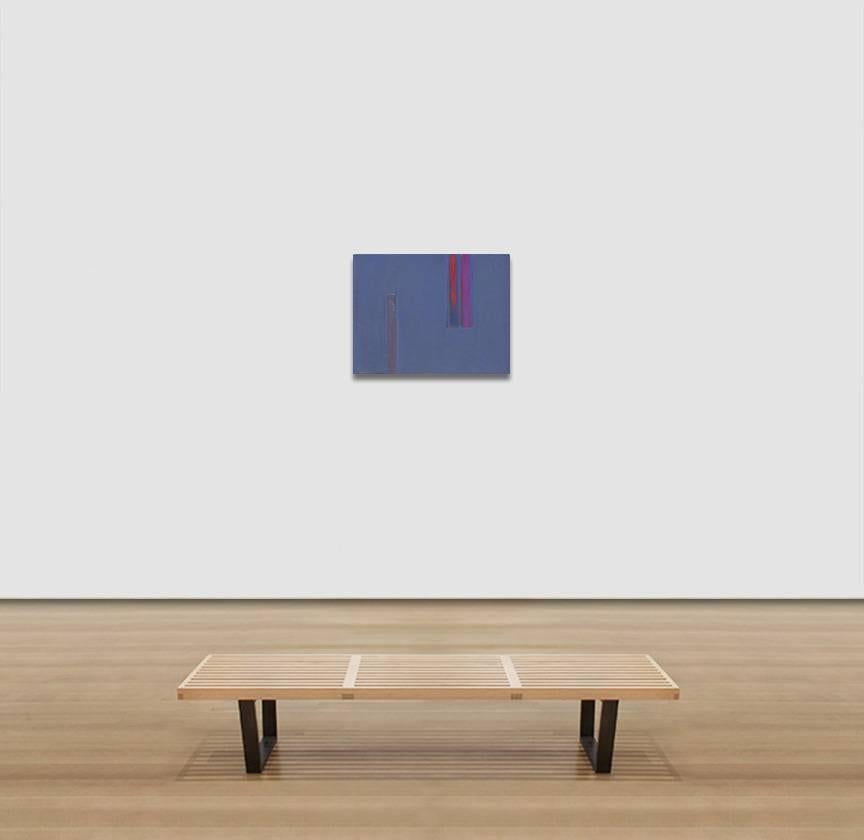 Senza titolo - Pittura ad olio con campo di colore blu, rosso e viola - Abstract Painting Blu di Martin Canin