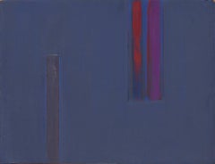 Untitled - Blue, Red, and Purple Color Field Oil Painting