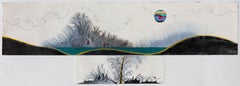 Winter Dawn - Watercolor with Surrealist Landscape