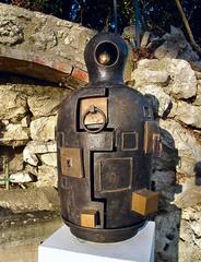 Canopo - Escultura antropomorfa de bronce, etrusca, arcaica, monumental