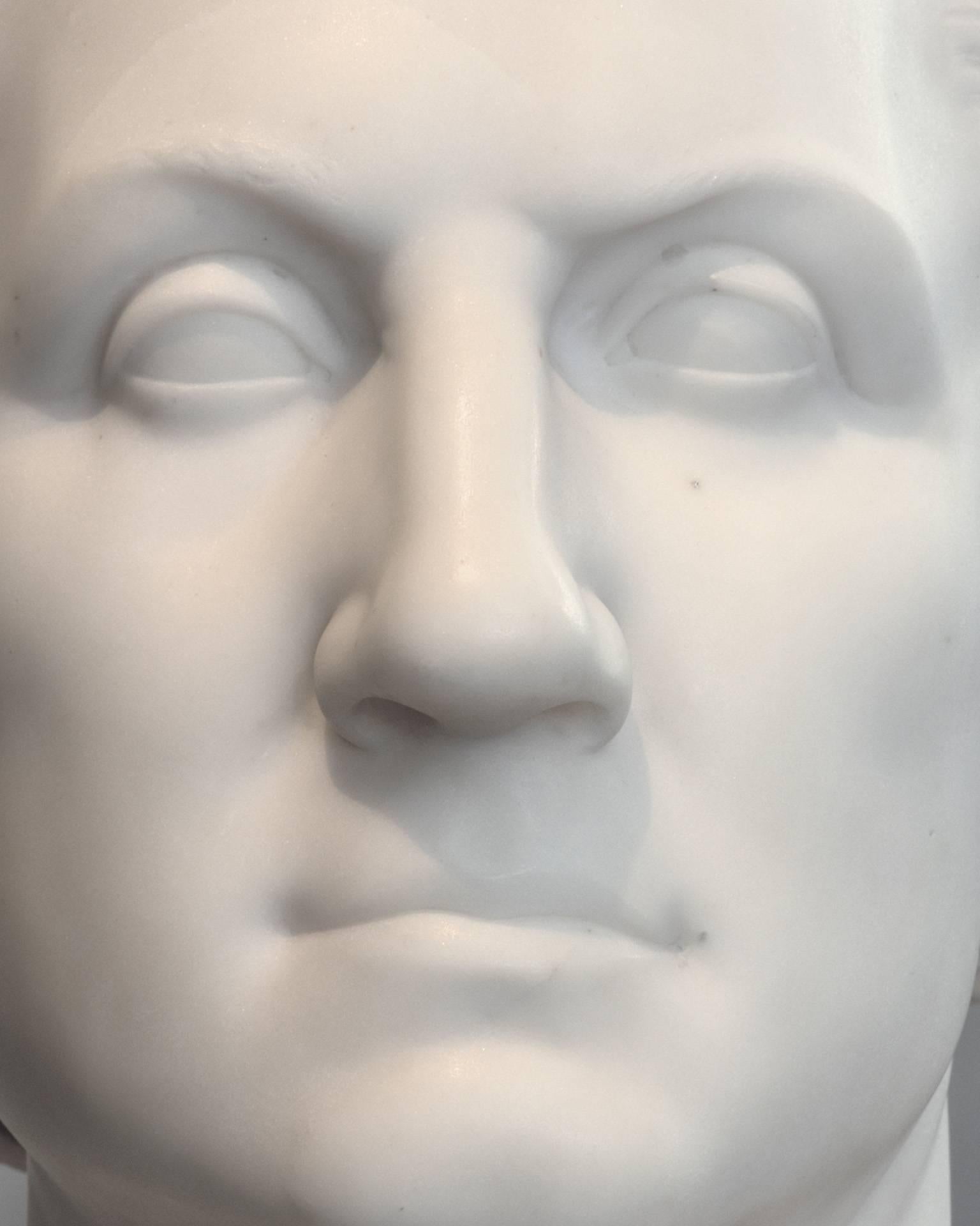 Pierre Sernet Portrait Photograph - F006, American, Marble - Close-Up Photograph of aMarble Sculpture of a Man