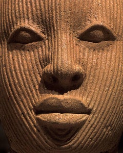 F019, Nigerian, Terracotta - Photograph of African Terracotta Figure Face