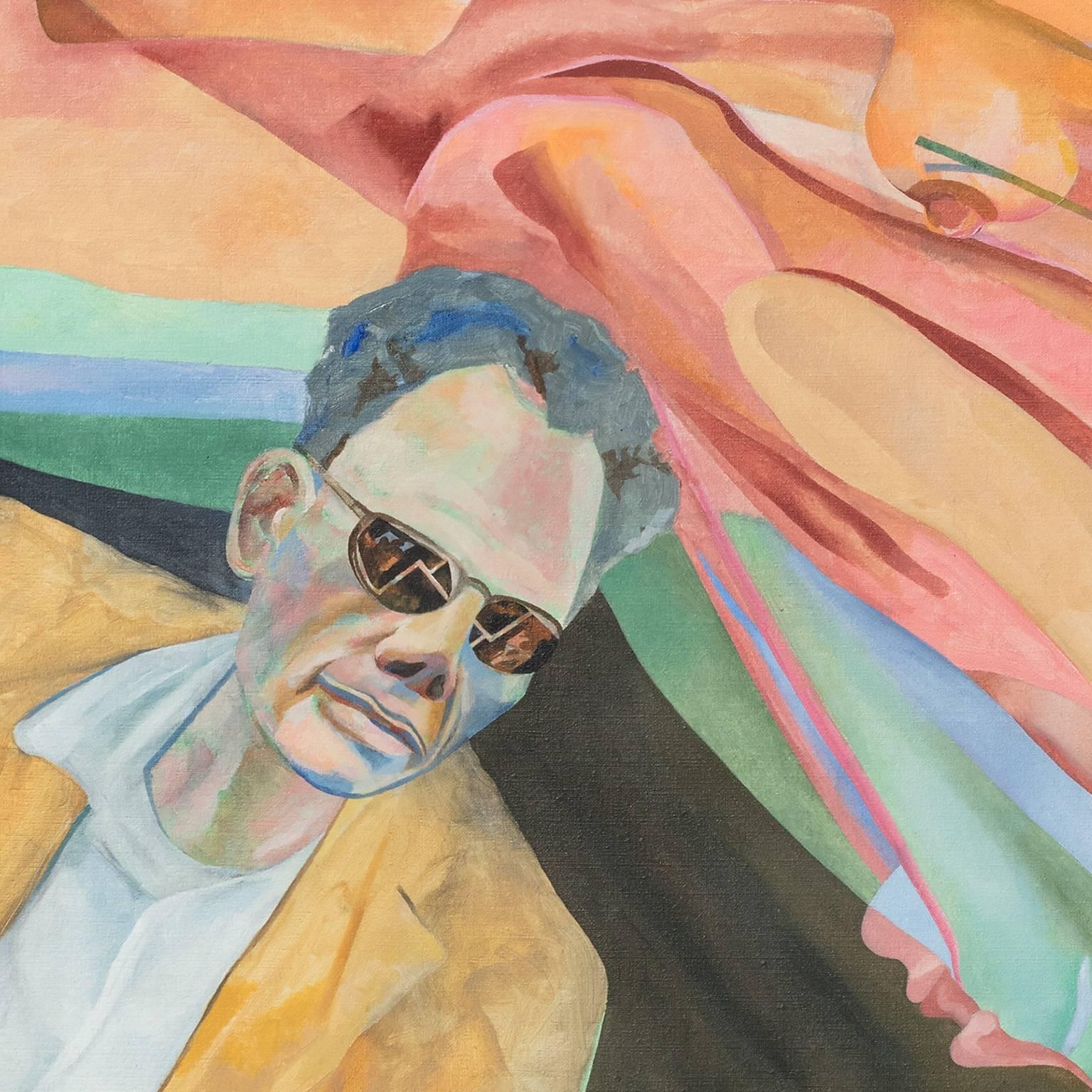 Arthur Miller Thinks – Expressionistisches figuratives Gemälde von Arthur Miller – Painting von Bernard Aptekar