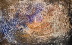 Vortices (Vortex) - Abstract Oil Painting with Earth and Blue Colors