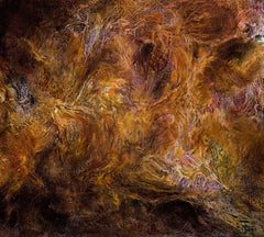 Conflictio Confluens II - Abstract Gestural Oil Painting with Earth Tones