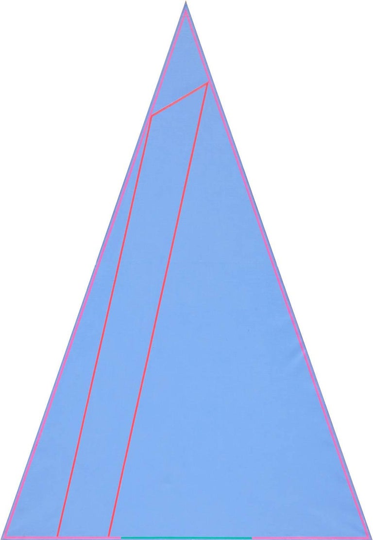 Martin Canin Abstract Painting - First Triangle - Triangular Historic Color Field Blue Painting