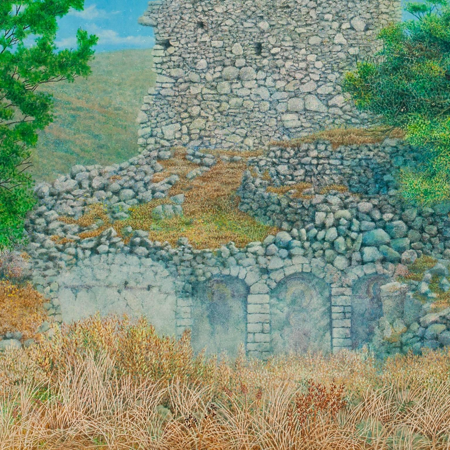Ancient Ruins at Paliochora With Tree - Oil Painting with Archaeological Ruin 2
