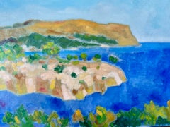 Seaside Abstract Impressionist Painting, Oil on Canvas, 20th Century
