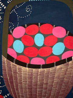 Basket with Eggs and Flowers