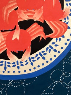Crabs on a Plate - Chinese folk art painting