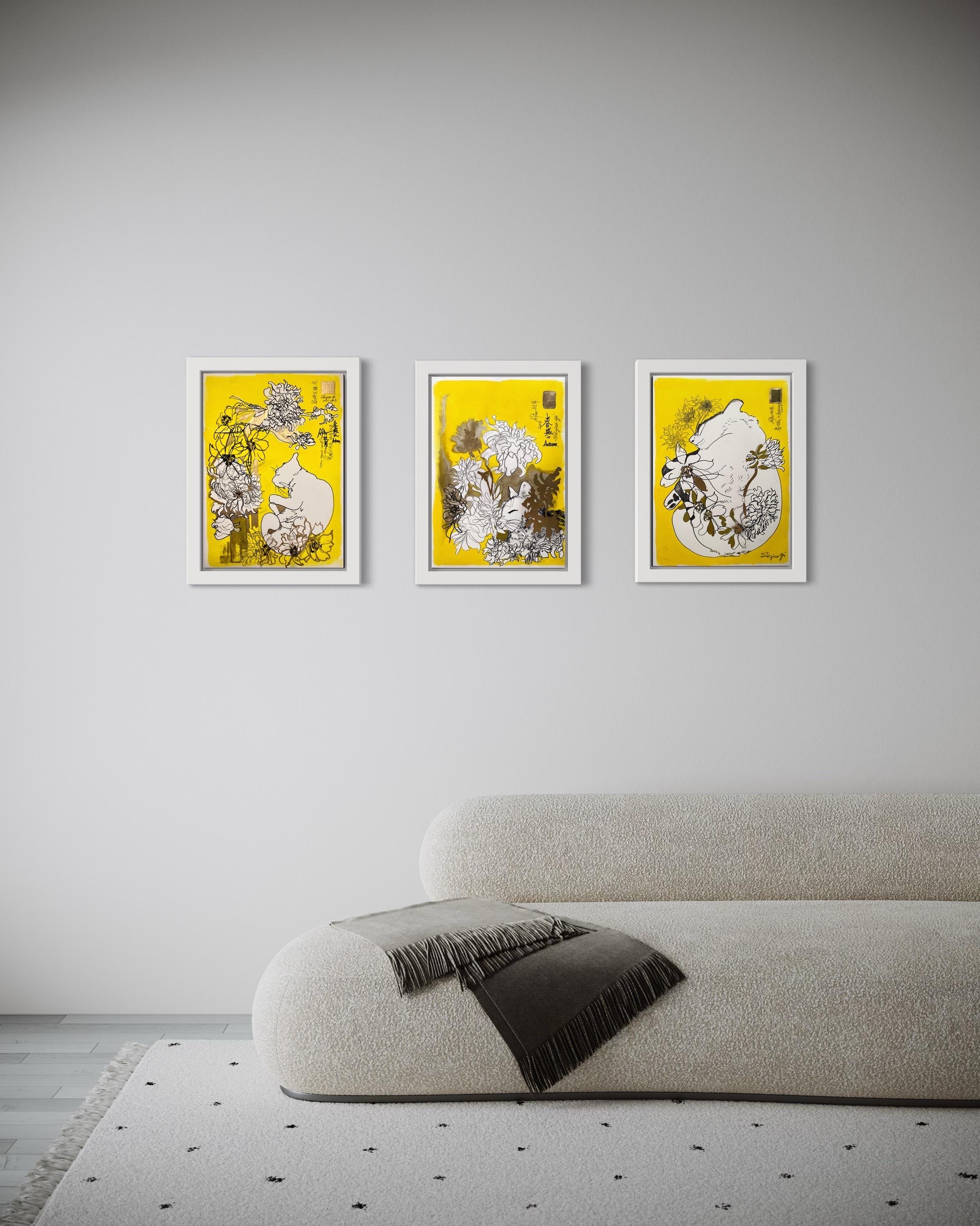 * Varnished, ready to be dispatched, in time for Christmas delivery worldwide guarantee if ordered now.
A set of three original works on paper, available in a special holiday season offer. These highly collectible original drawings are rarely