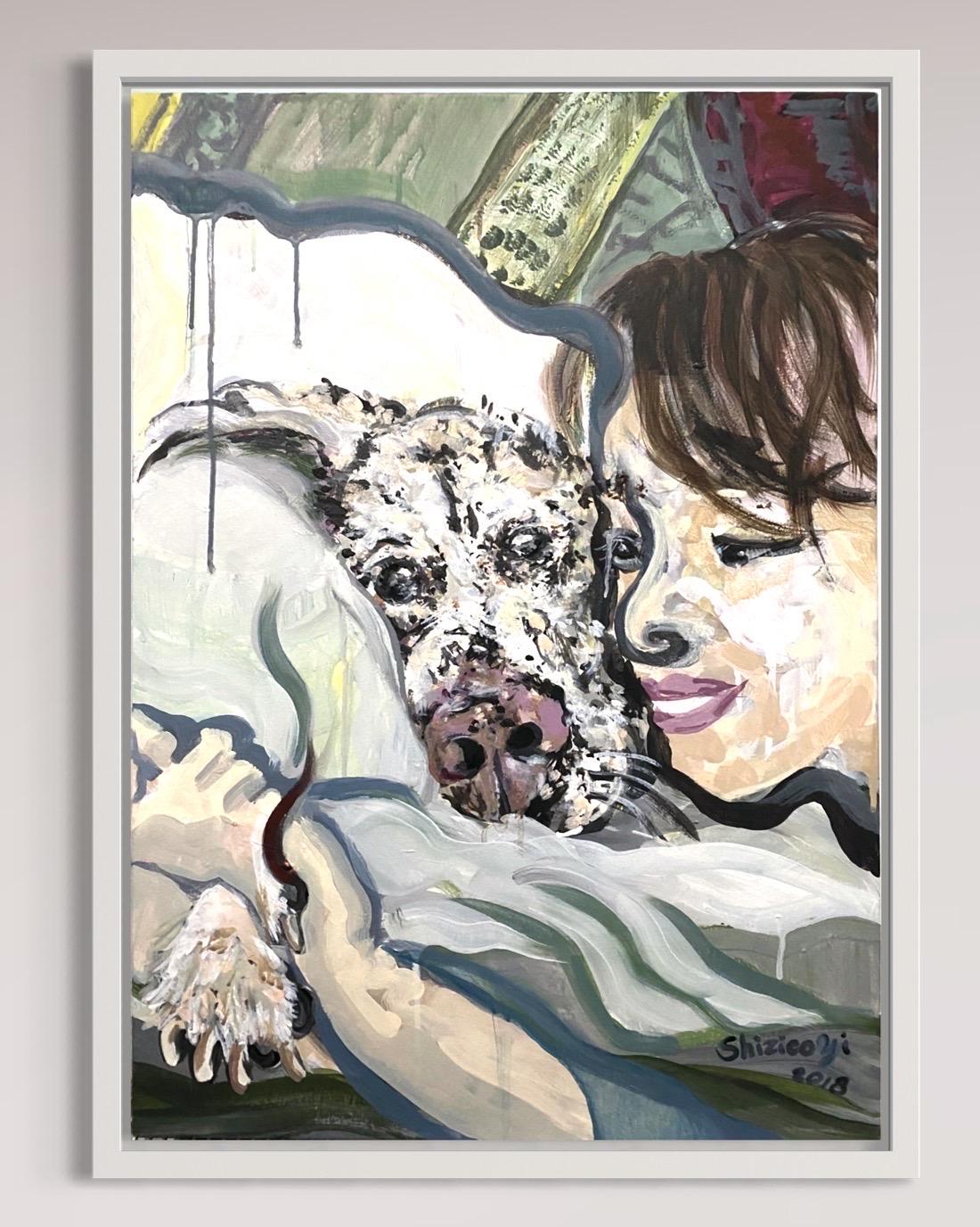 Original-Dame und ihr Hund-UK Awarded Artist-Expression-Portrait-Deep Box Canvas im Angebot 12