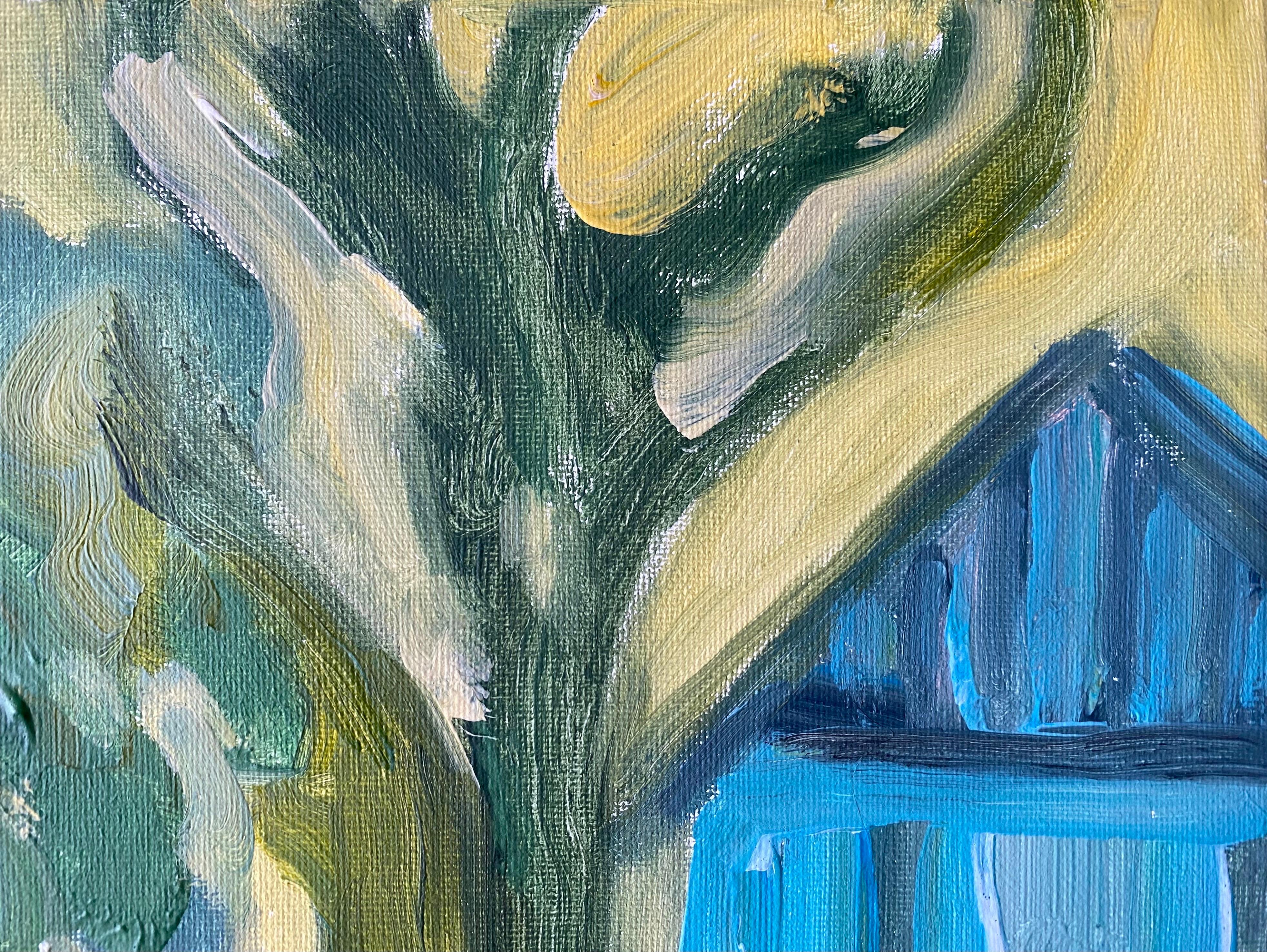 Duetto di primavera-Dittico originale-Artista britannico premiato-Espressione astratta Olio 2