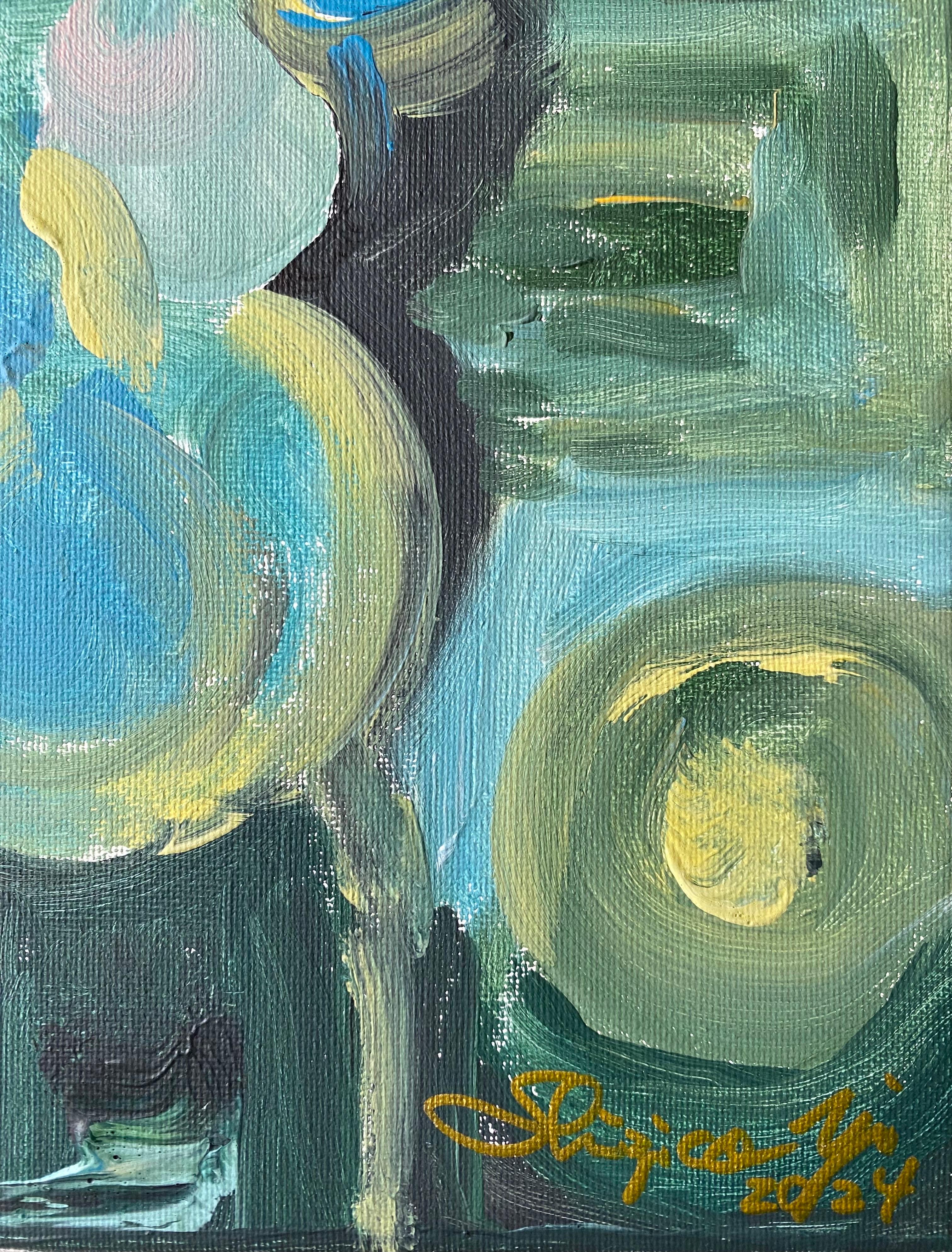 Original Diptychon-Spring Duet-British Awarded Artist-abstrakte Landschaft, Ölgemälde im Angebot 7