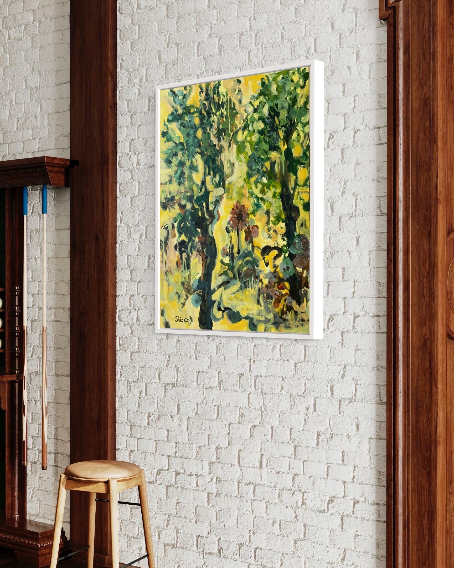 Olio originale di grandi dimensioni-130 YR Tigli in giallo-Artista britannico premiato-Espressione in vendita 15