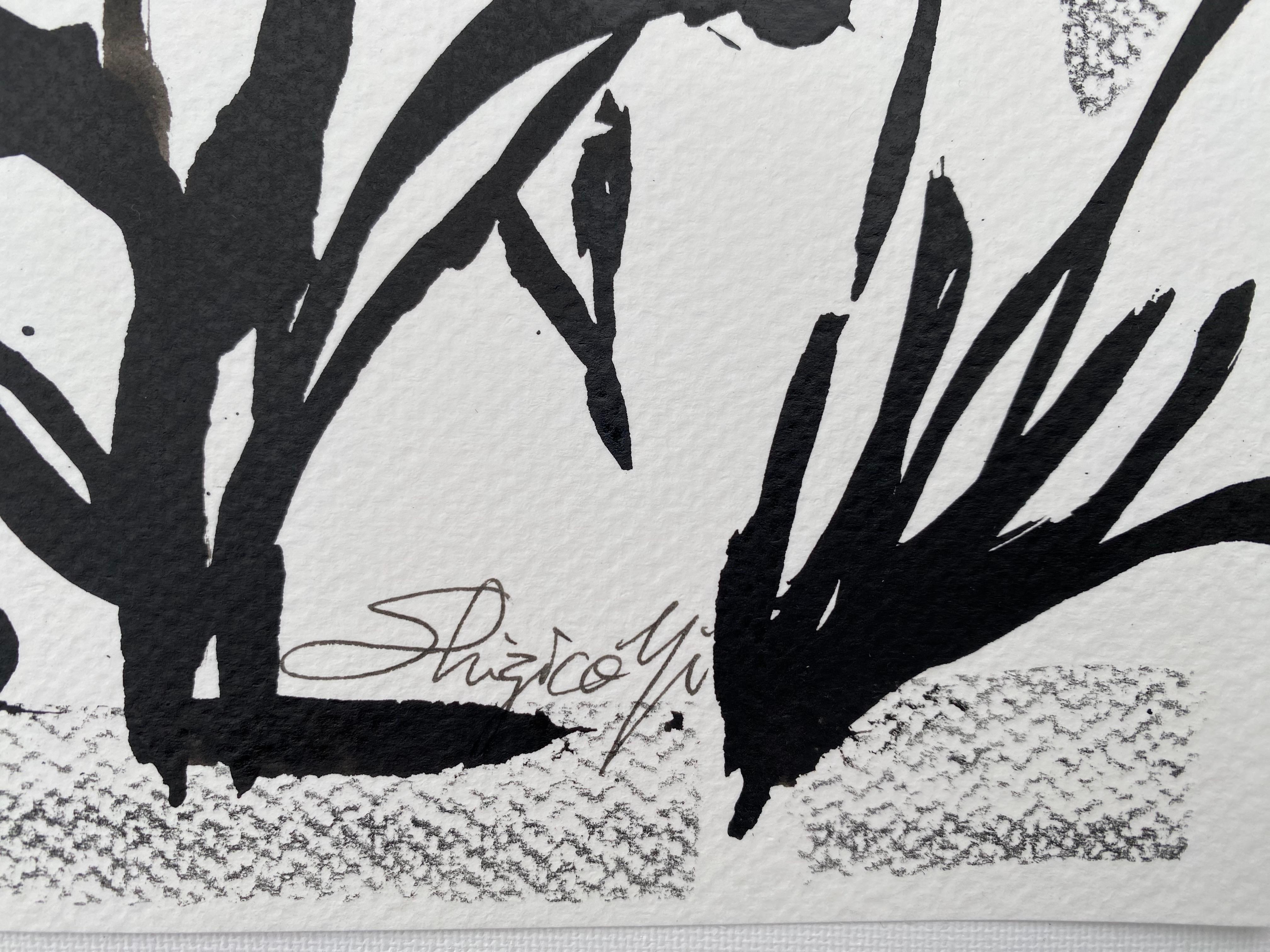 Original-Drawing Time Series-Gladiolus PleinAir-Brit, ausgezeichnete Künstlerin-Tinte auf Papier im Angebot 8