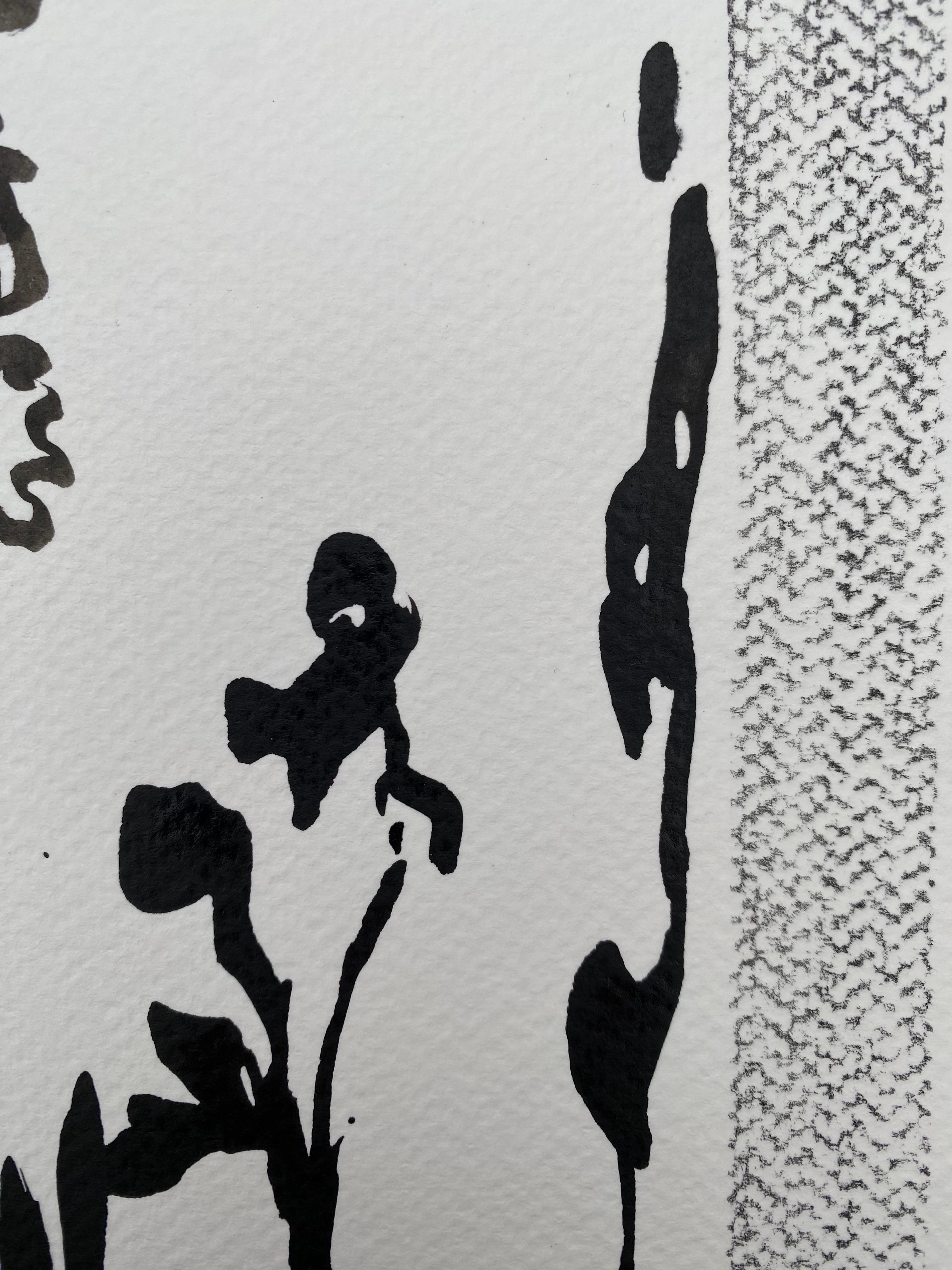 Original-Drawing Time Series-Gladiolus PleinAir-Brit, ausgezeichnete Künstlerin-Tinte auf Papier im Angebot 11