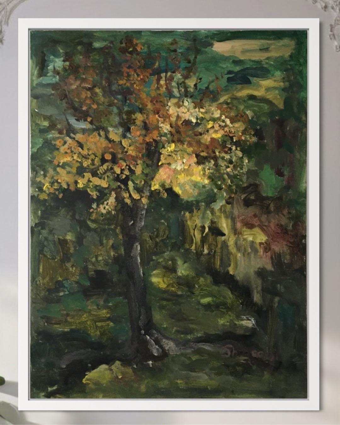 Serie originale Autunno a Londra-plein air-Artista britannico premiato -4 olii grandi - Painting Postimpressionismo di Shizico Yi