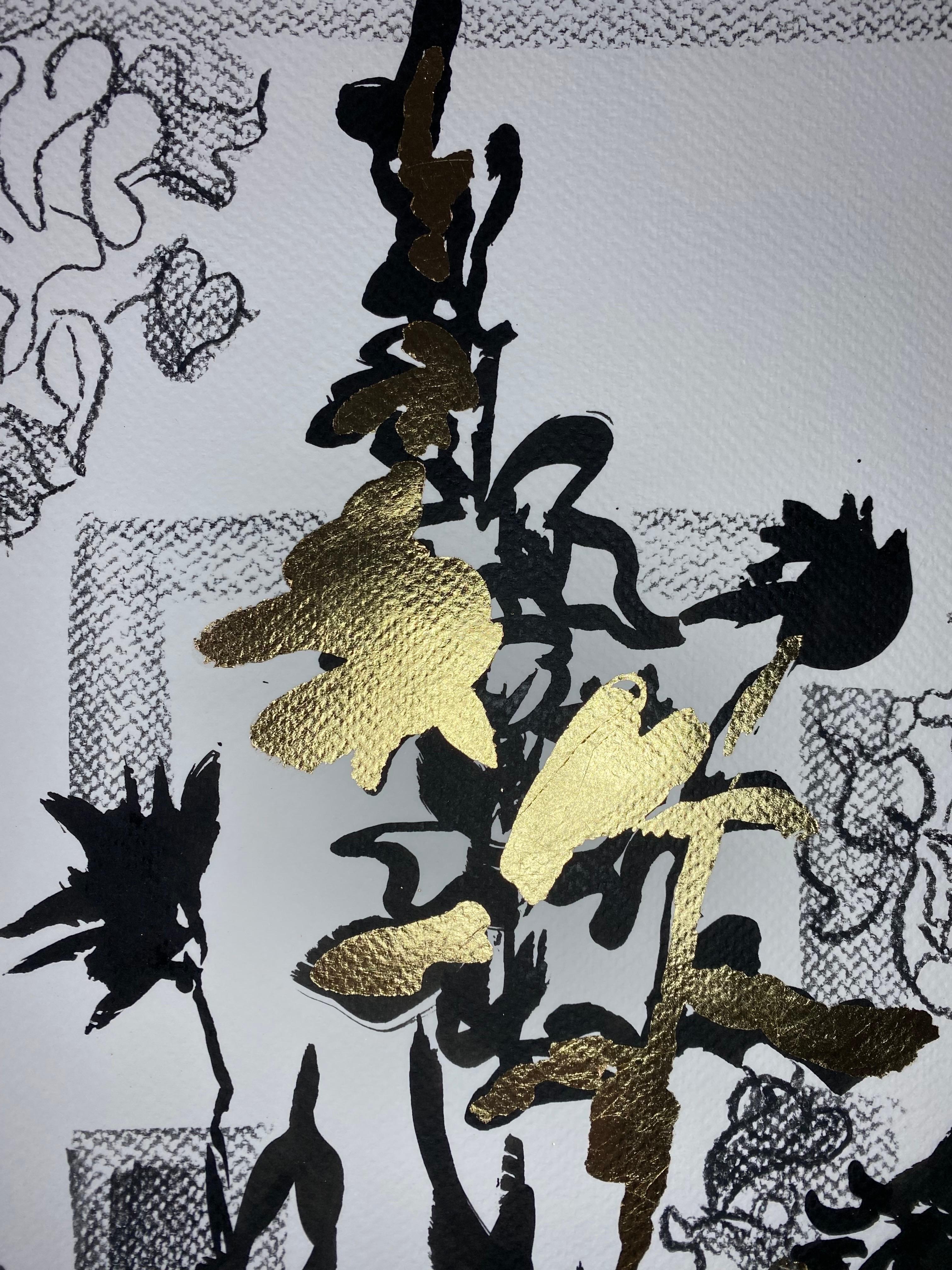 Disegno originale Time Series-Plein Air-Brit Awarded Artist-Ink, Gold LeafonPaper 3