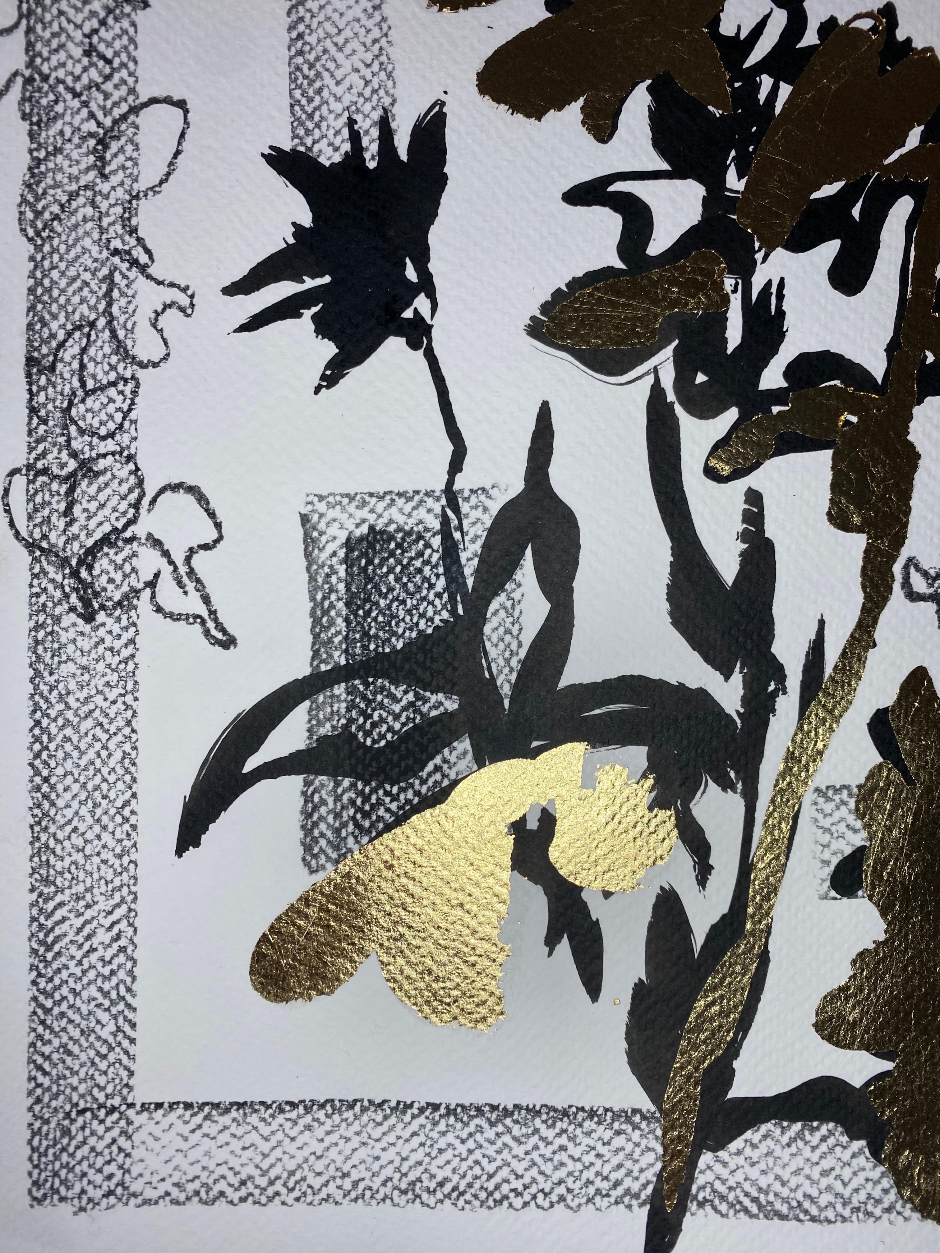 Disegno originale Time Series-Plein Air-Brit Awarded Artist-Ink, Gold LeafonPaper 5
