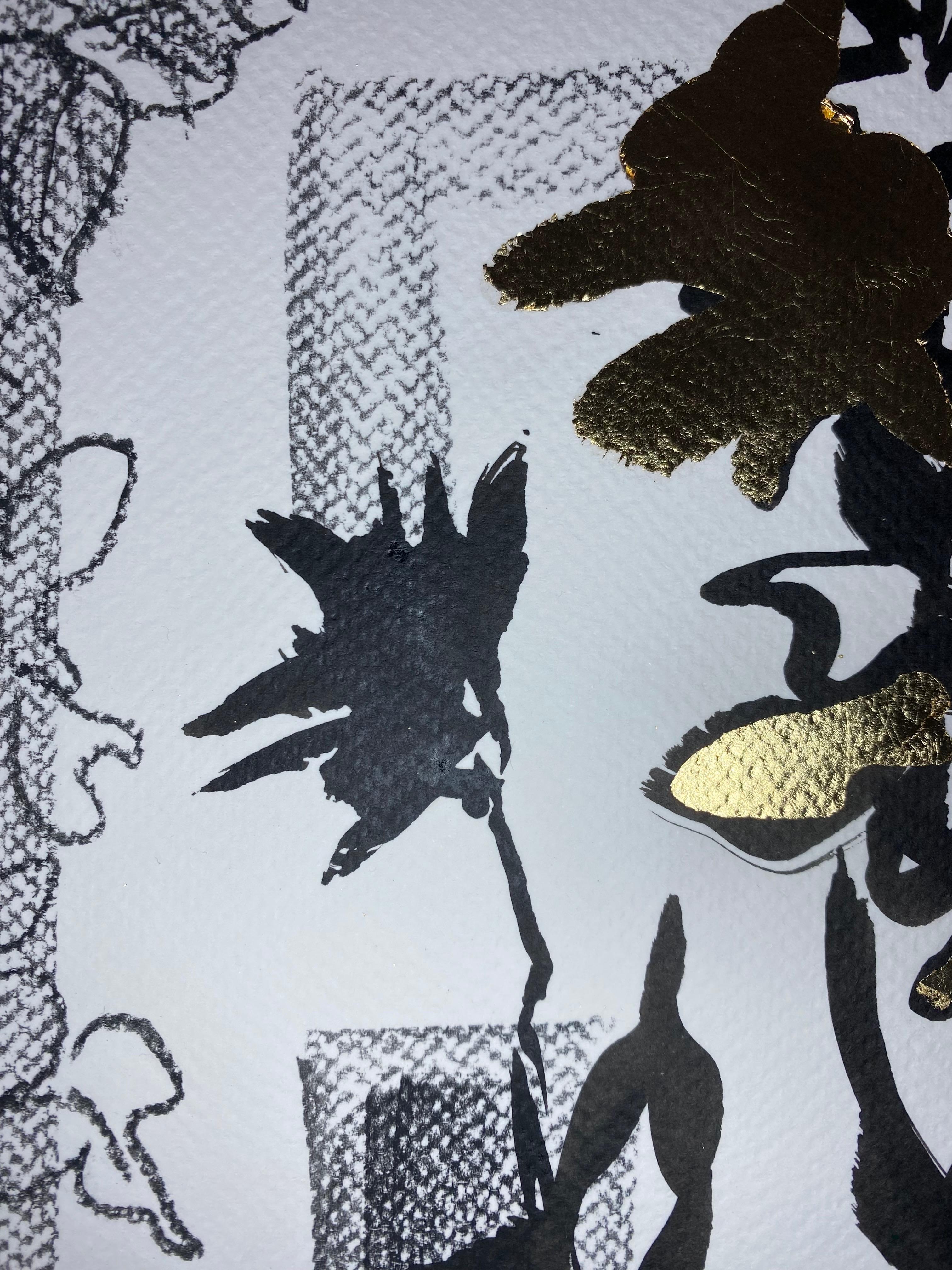 Disegno originale Time Series-Plein Air-Brit Awarded Artist-Ink, Gold LeafonPaper 7